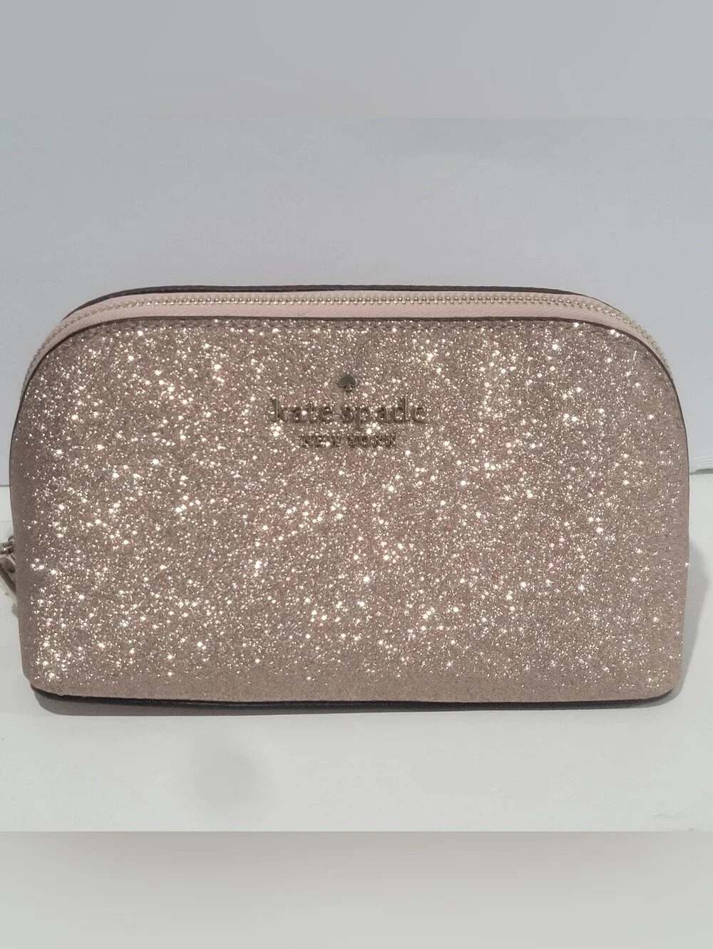 Kate Spade New York Pink Glitter Cosmetic Pouch